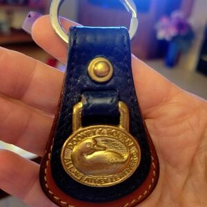 Dooney & Bourke Blue and Brown Leather Keychain